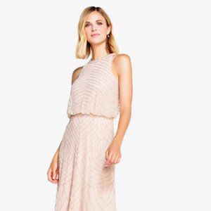 NWT Adrianna Papell Beaded Blouson Dress With Halter Neckline Bridesmaid dress